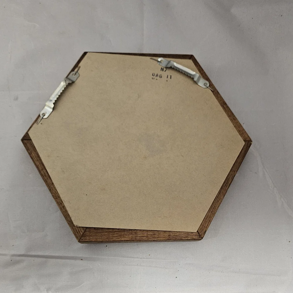 Hexagonal Brown Wall Mirror